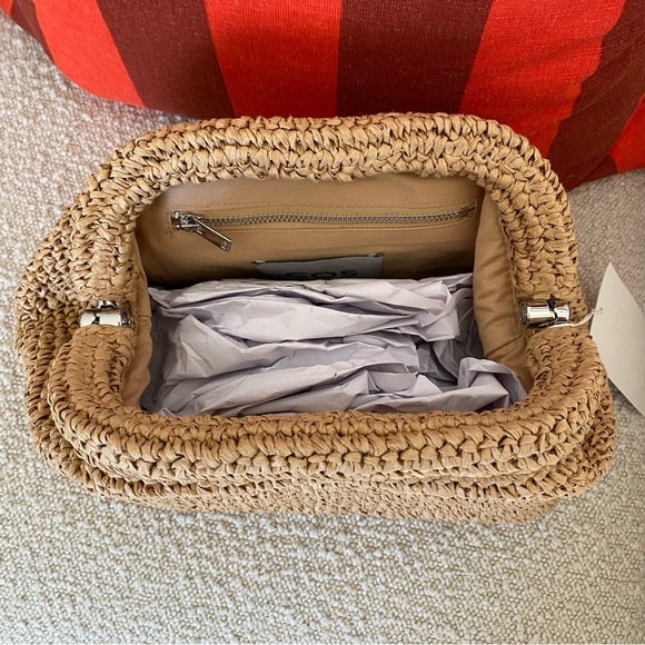 NWT COS Raffia Framed Clutch Bag in 'Beige' - Picture 3 of 11